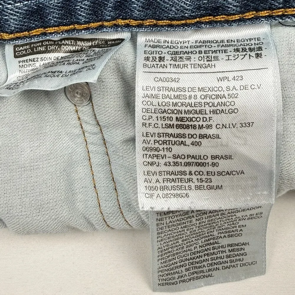 Levi's 505 Straight Leg Jeans 36 x 30 Medium Wash Blue Cotton Denim 90s Vibes